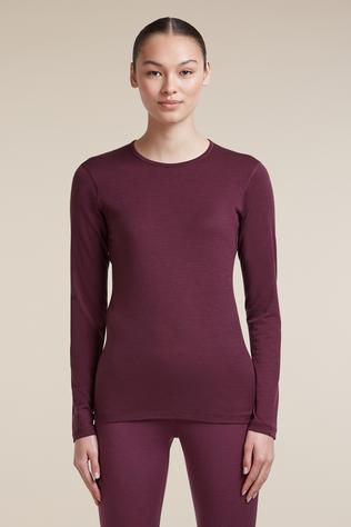Icebreaker Womens Merino 200 Oasis Base Layer Top Dark Berry
