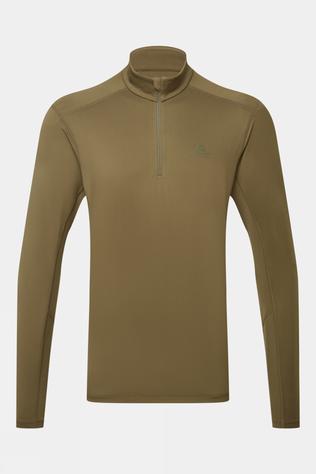 Mountain Equipment Mens Cerrig Long Sleeve Zip Base Layer Top Drab Green