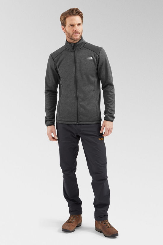 The North Face Mens Purna Full Zip Fleece Jacket Tnf Dark Grey Heather/Tnf White
