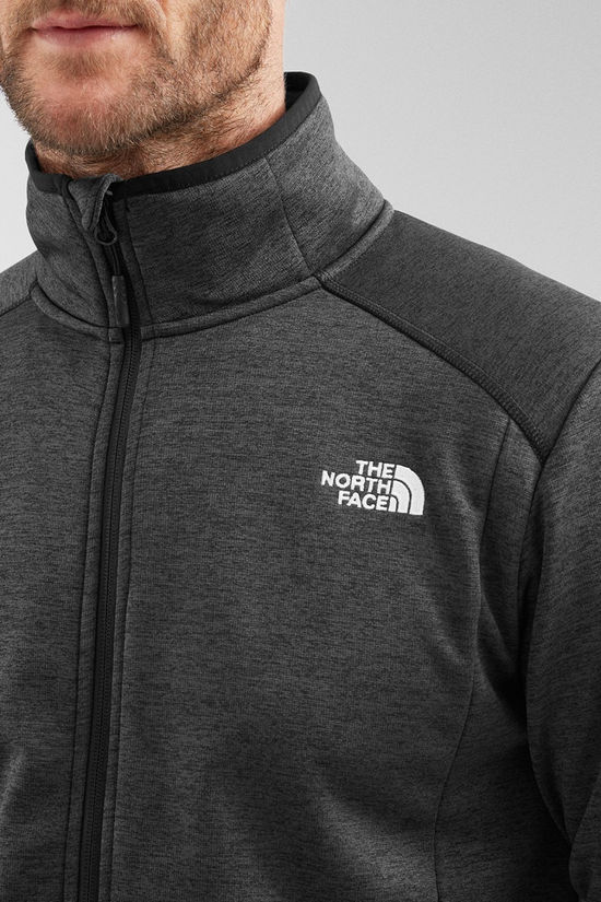 The North Face Mens Purna Full Zip Fleece Jacket Tnf Dark Grey Heather/Tnf White