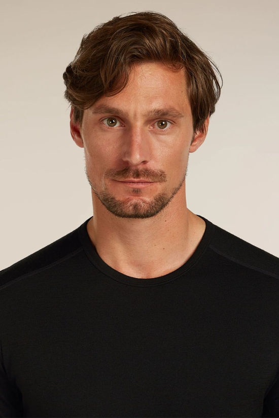Icebreaker Mens 200 Oasis Crewe Base Layer Top Black