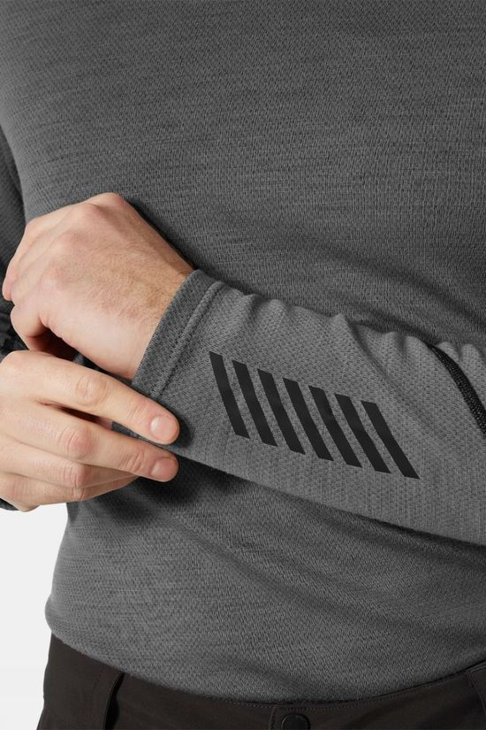 Helly Hansen Mens Lifa Merino Midweight Crew Base Layer Top Concrete