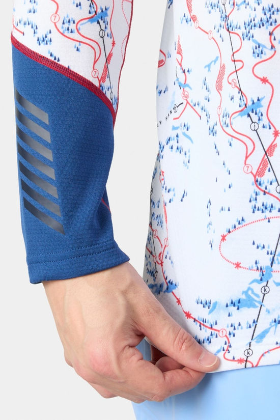 Helly Hansen Mens LIFA Active Crew Base Layer Top White Slope Map Aop