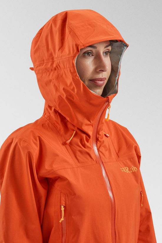 Rab Womens Downpour Plus 2.0 Jacket Red Grapefruit