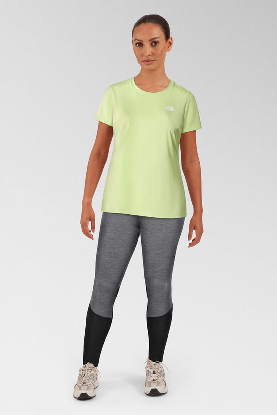 The North Face Womens Reaxion Amp Crew T-Shirt Astro Lime Light Heather