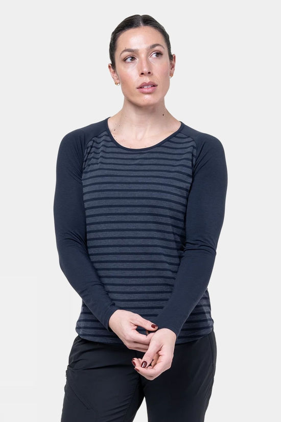 Mountain Equipment Womens Redline Long Sleeve T-Shirt Cosmos Strip/ Cosmos