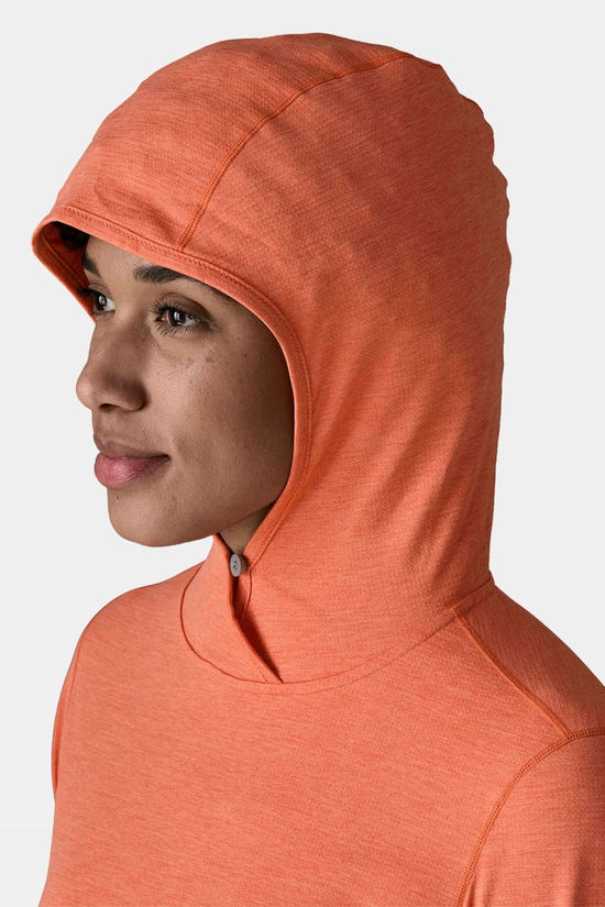 Patagonia Womens Capilene Cool Sun Hoodie  Mellow Melon - Peach Sherbet X-Dye