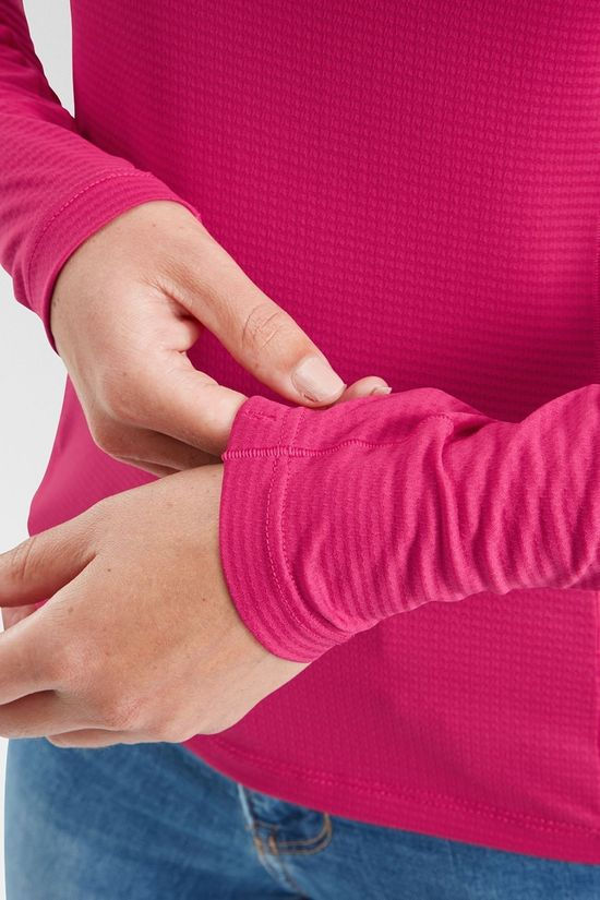 Rab Womens Sonic Long Sleeve Zip Top Tayberry