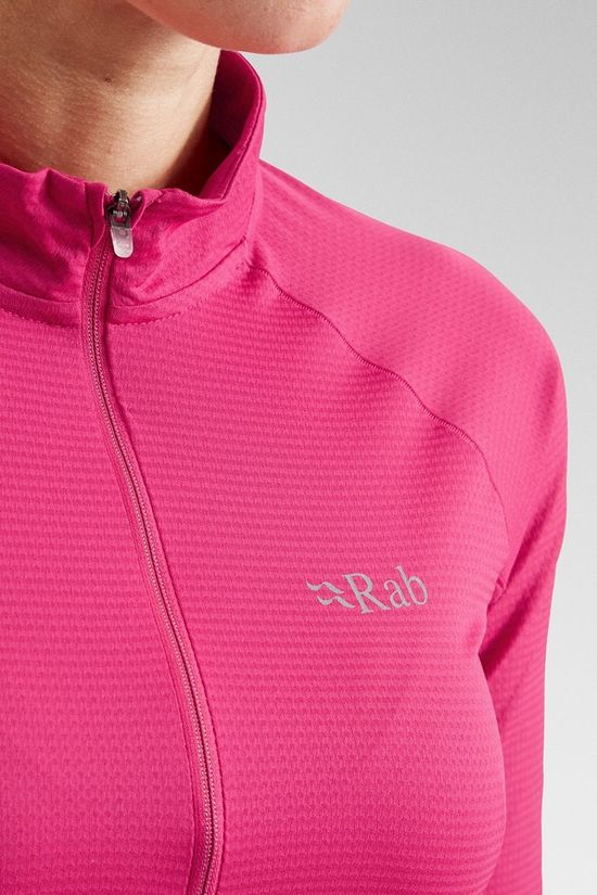 Rab Womens Sonic Long Sleeve Zip Top Tayberry
