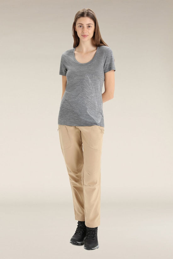 Icebreaker Womens Tech Lite II Plume Scoop T-Shirt Gritstone Heather