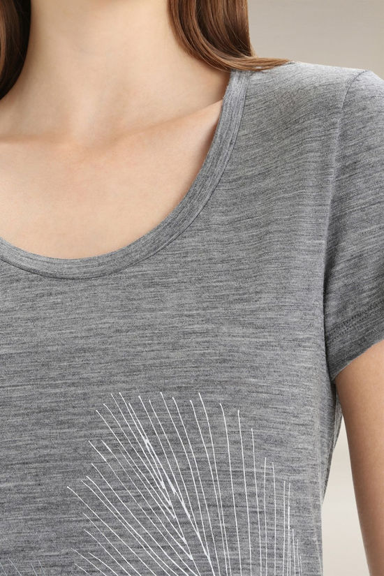 Icebreaker Womens Tech Lite II Plume Scoop T-Shirt Gritstone Heather