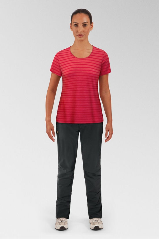 Mountain Equipment Womens Groundup Stripe T-Shirt Smu Capsicum Stripe