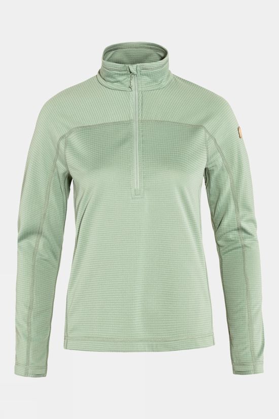 Fjallraven Womens Abisko Lite Fleece Half Zip Fleece Misty Green