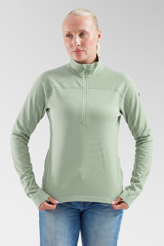 Fjallraven Womens Abisko Lite Fleece Half Zip Fleece Misty Green