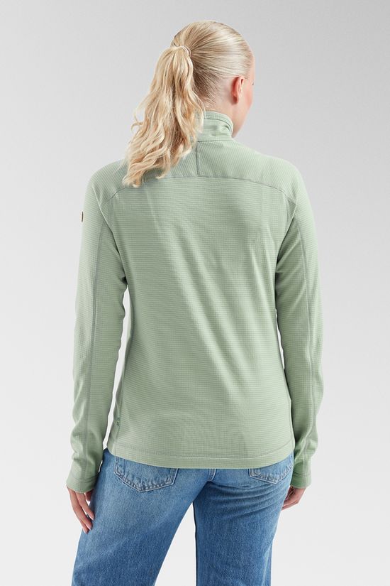 Fjallraven Womens Abisko Lite Fleece Half Zip Fleece Misty Green