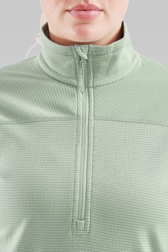 Fjallraven Womens Abisko Lite Fleece Half Zip Fleece Misty Green