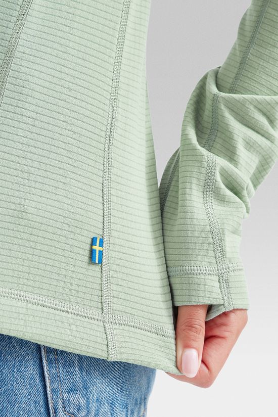 Fjallraven Womens Abisko Lite Fleece Half Zip Fleece Misty Green