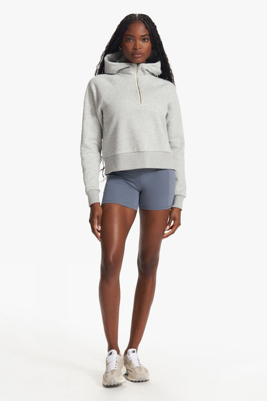 Vuori Womens Restore Half Zip Hoodie Light Heather Grey