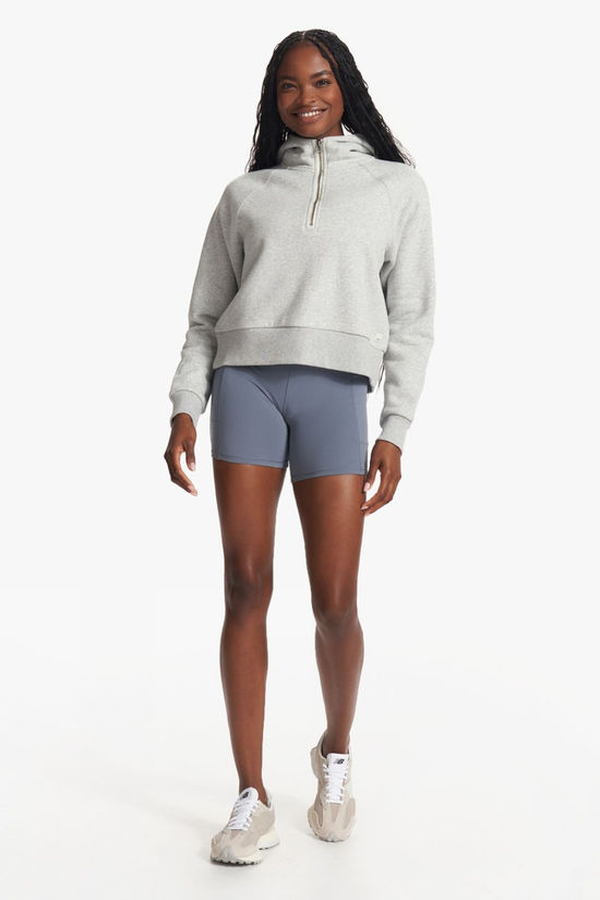 Vuori Womens Restore Half Zip Hoodie Light Heather Grey