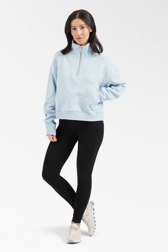 Lilybod Womens Rhianna Quarter Zip Sweater Cloud Blue
