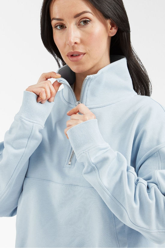 Lilybod Womens Rhianna Quarter Zip Sweater Cloud Blue