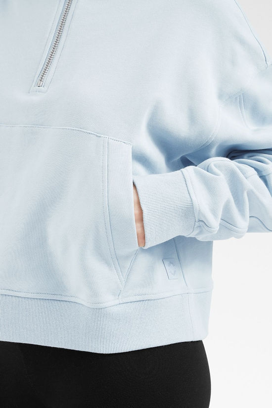 Lilybod Womens Rhianna Quarter Zip Sweater Cloud Blue