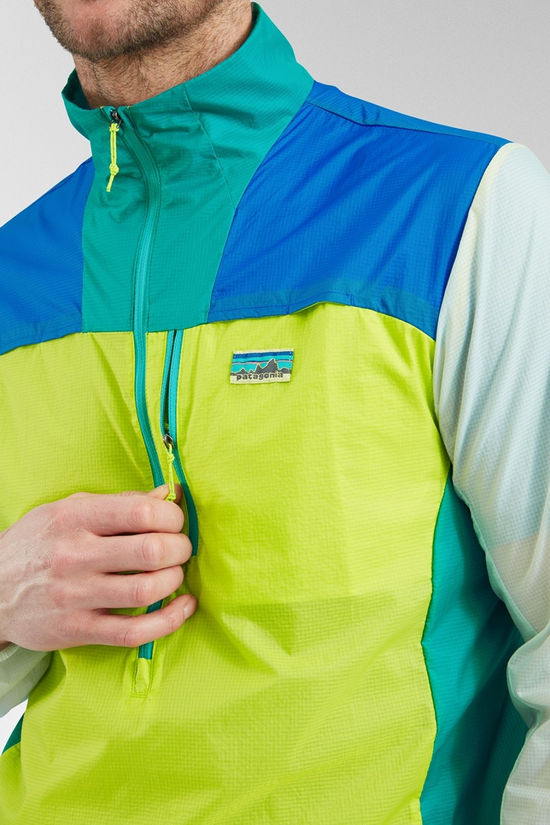 Patagonia Mens Houdini Stash Half Zip Pullover Phosphorus Green