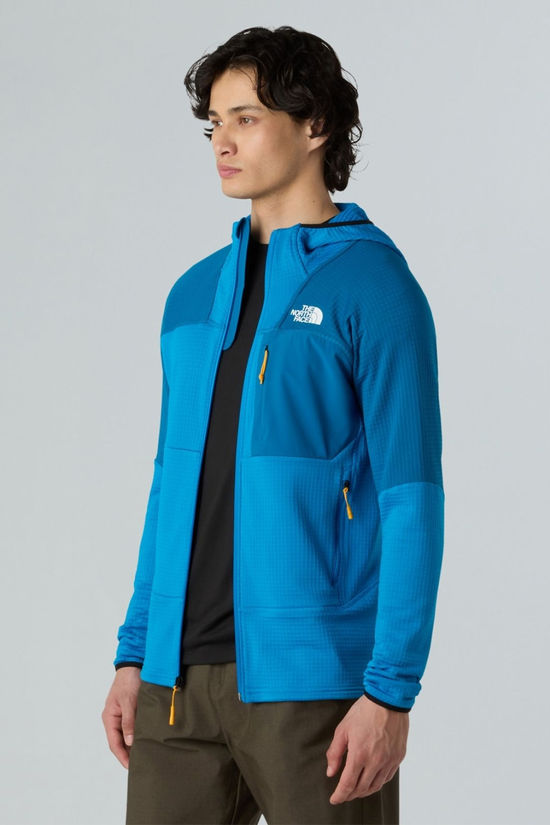 The North Face Mens Stormgap Powergrid Hooded Fleece Jacket Skyline Blue/Adriatic B