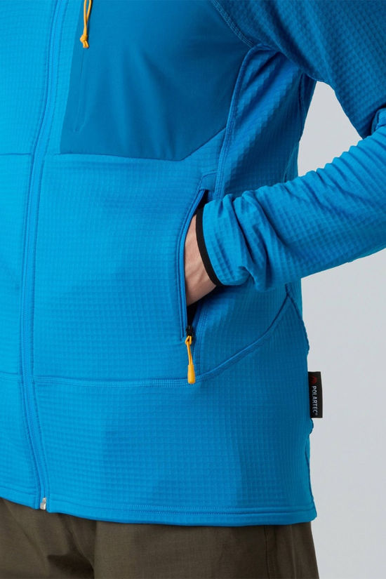 The North Face Mens Stormgap Powergrid Hooded Fleece Jacket Skyline Blue/Adriatic B