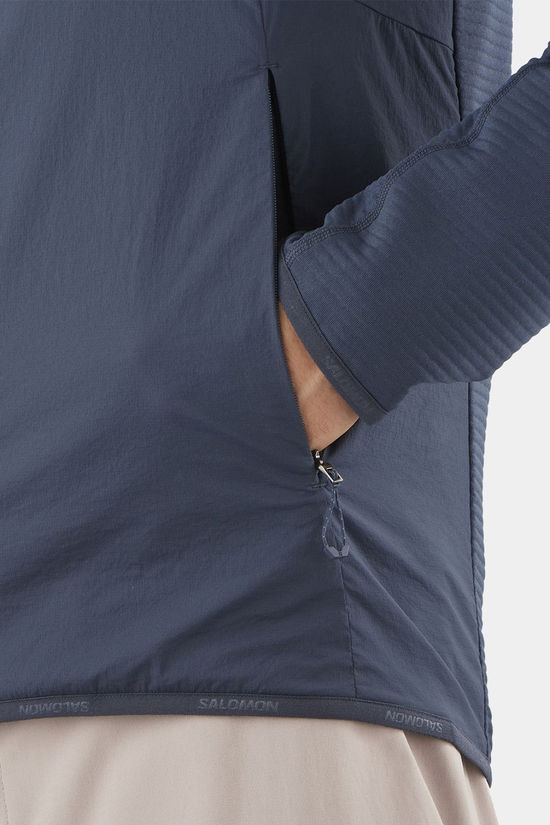 Salomon Mens Essential Lightwarm Hybrid Midlayer Jacket Blue Nights