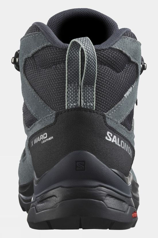 Salomon Womens X Ward Leather Mid GTX Boots India Ink/Black/Stormy Weather