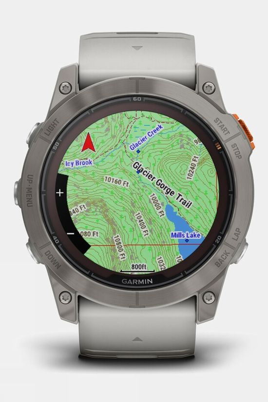 Garmin Fenix 7X Pro Sapphire Solar GPS Smartwatch Titanium With Fog Grey And Ember Orange Band