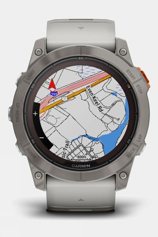 Garmin Fenix 7X Pro Sapphire Solar GPS Smartwatch Titanium With Fog Grey And Ember Orange Band