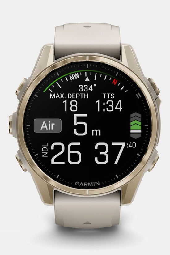 Garmin Fenix 8 AMOLED Sapphire 43mm GPS Smartwatch Soft Gold Stainless Steel/Fog Grey With Fog/Dark Sand Band