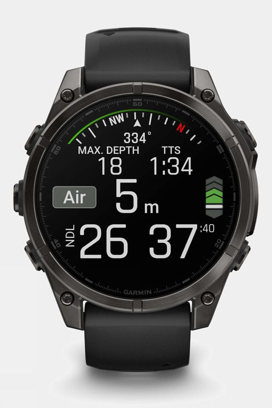 Garmin Fenix 8 AMOLED Sapphire 47mm GPS Smartwatch Carbon Grey Titanium And Black With Black/Pebble Grey Band