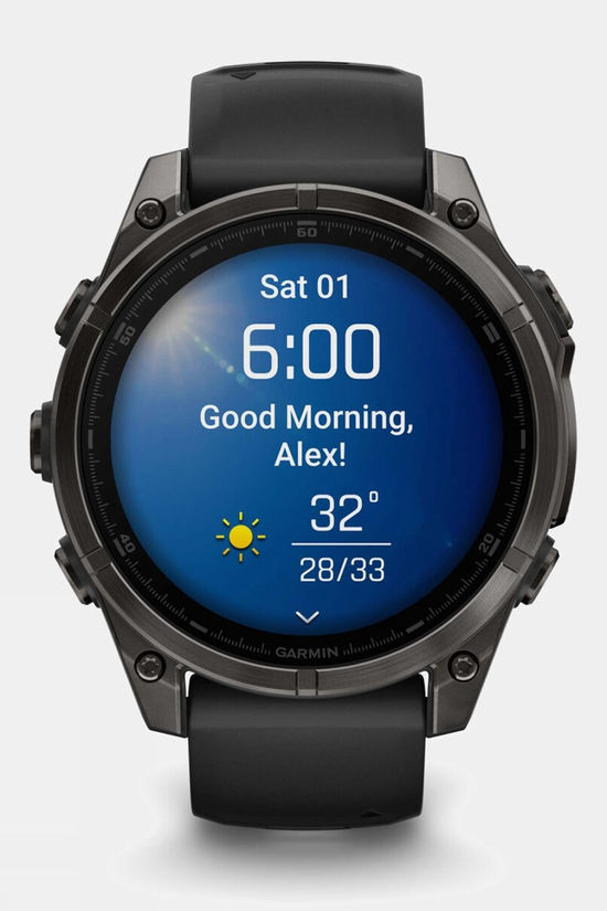 Garmin Fenix 8 AMOLED Sapphire 47mm GPS Smartwatch Carbon Grey Titanium And Black With Black/Pebble Grey Band