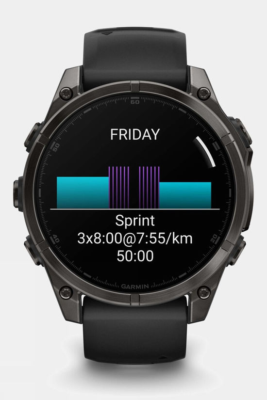Garmin Fenix 8 AMOLED Sapphire 47mm GPS Smartwatch Carbon Grey Titanium And Black With Black/Pebble Grey Band