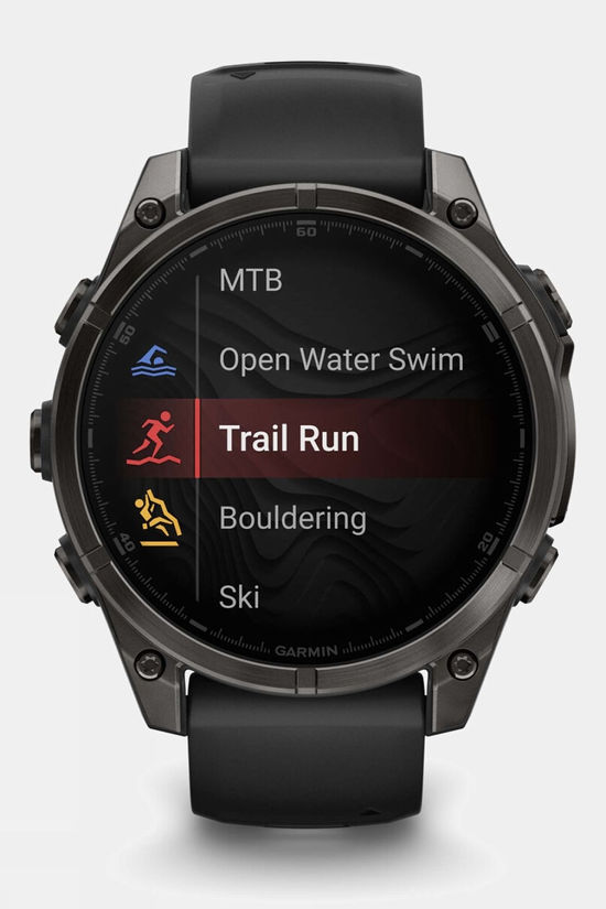 Garmin Fenix 8 AMOLED Sapphire 47mm GPS Smartwatch Carbon Grey Titanium And Black With Black/Pebble Grey Band