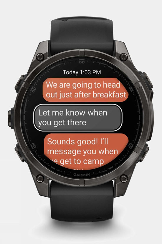 Garmin Fenix 8 AMOLED Sapphire 47mm GPS Smartwatch Carbon Grey Titanium And Black With Black/Pebble Grey Band