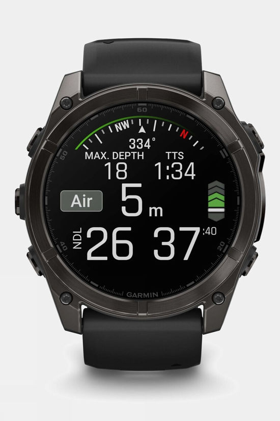 Garmin Fenix 8 AMOLED Sapphire 51mm GPS Smartwatch Carbon Grey Titanium And Black With Black/Pebble Grey Band
