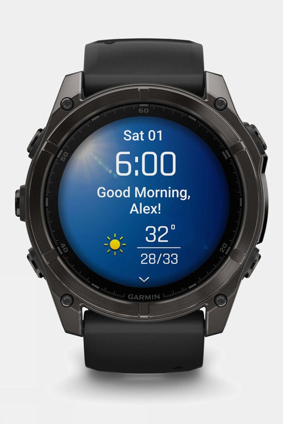 Garmin Fenix 8 AMOLED Sapphire 51mm GPS Smartwatch Carbon Grey Titanium And Black With Black/Pebble Grey Band