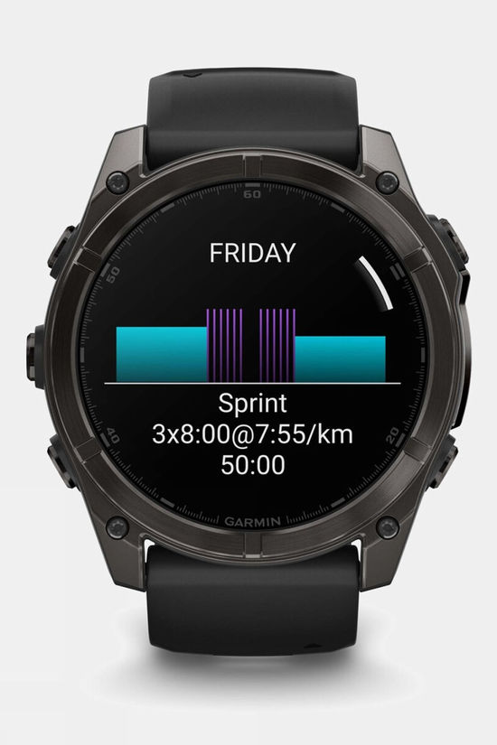 Garmin Fenix 8 AMOLED Sapphire 51mm GPS Smartwatch Carbon Grey Titanium And Black With Black/Pebble Grey Band