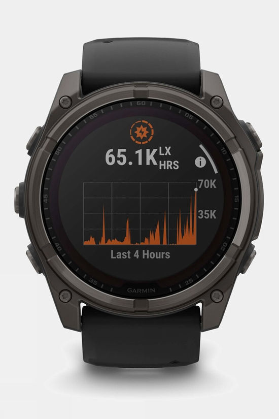 Garmin Fenix 8 Sapphire Solar 51mm GPS Smartwatch Carbon Grey Titanium And Black With Black/Pebble Grey Band