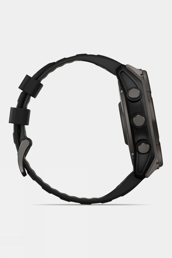 Garmin Fenix 8 Sapphire Solar 51mm GPS Smartwatch Carbon Grey Titanium And Black With Black/Pebble Grey Band