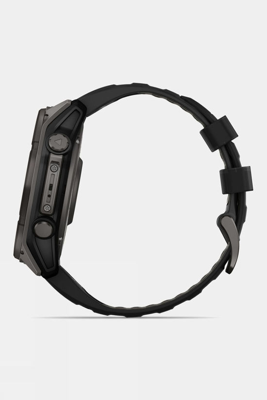 Garmin Fenix 8 Sapphire Solar 51mm GPS Smartwatch Carbon Grey Titanium And Black With Black/Pebble Grey Band