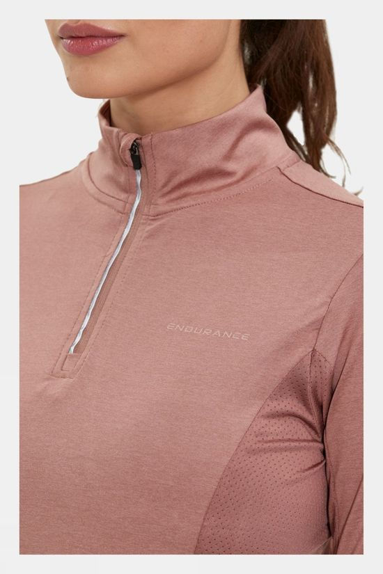 Endurance Womens Jocee Midlayer Long Sleeve Top  Burlwood