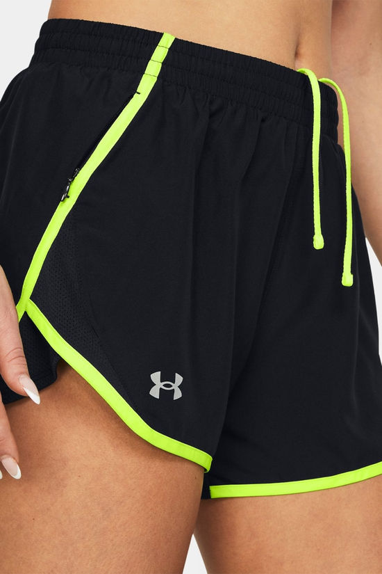 Under Armour Womens Fly By Shorts Black/High-Vis Yellow/Reflective
