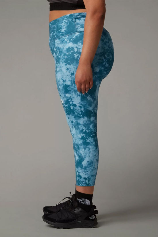 The North Face Womens Plus Size Flex High Rise 7/8 Printed Leggings Mallard Blue Micro Half