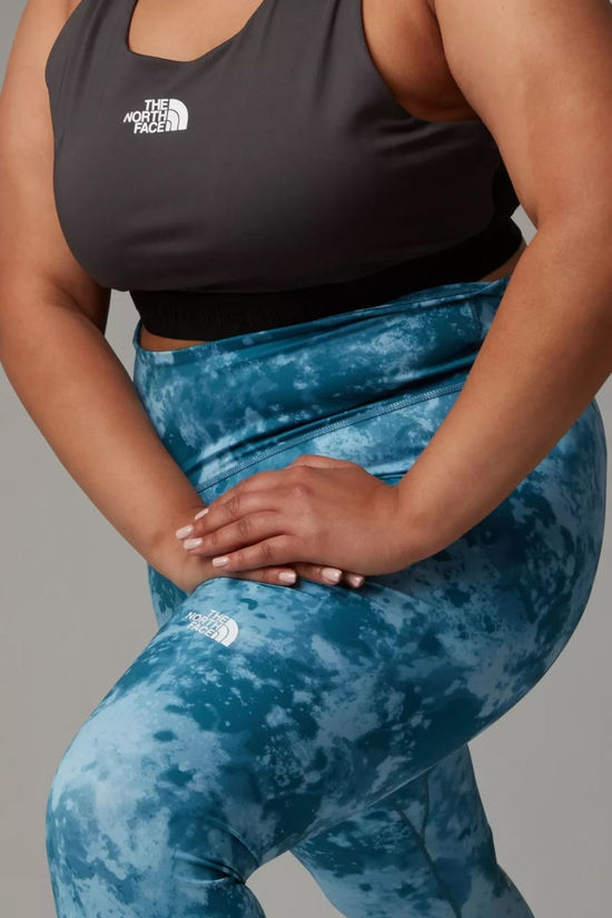 The North Face Womens Plus Size Flex High Rise 7/8 Printed Leggings Mallard Blue Micro Half