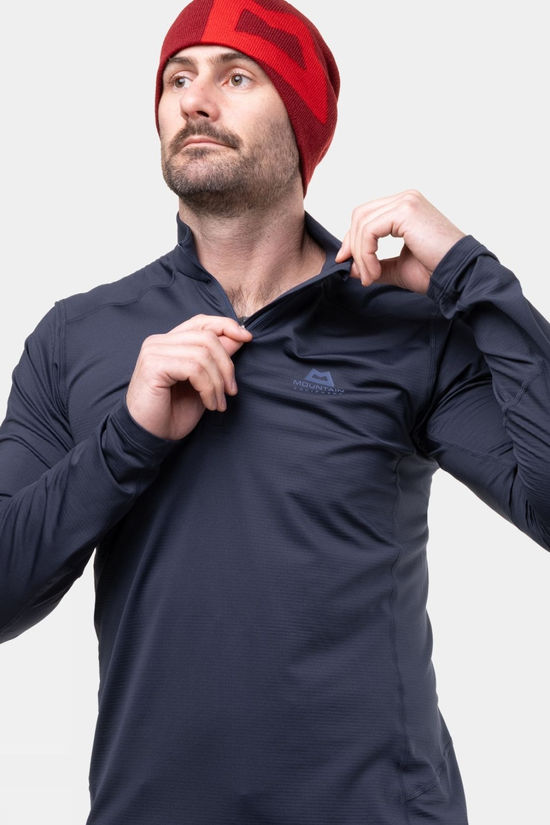 Mountain Equipment Mens Cerrig Long Sleeve Zip Base Layer Top Cosmos